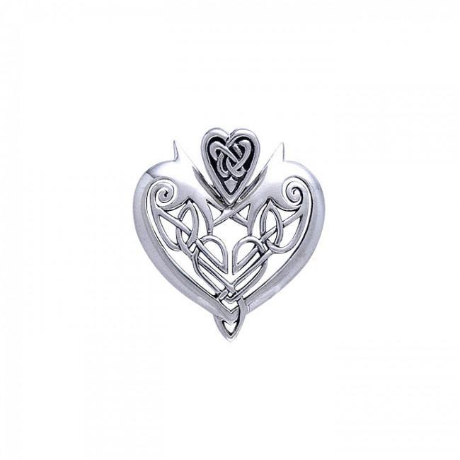 Joyous Heart Celtic Knotwork Silver Pendant TP3444 - Jewelry