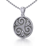 Celtic Triple Spiral Trinity/Triquetra Silver Pendant TP345 - Jewelry