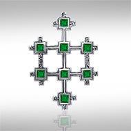 Book of Durrow Celtic Cross Silver Pendant TP3454 - Jewelry