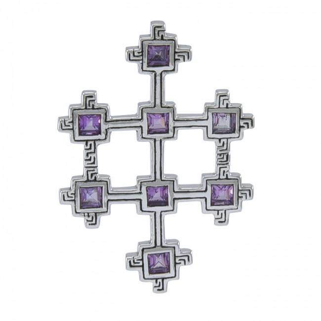 Book of Durrow Celtic Cross Silver Pendant TP3454 - Jewelry