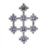 Book of Durrow Celtic Cross Silver Pendant TP3454 - Jewelry