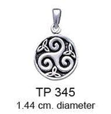 Celtic Triple Spiral Trinity/Triquetra Silver Pendant TP345 - Jewelry