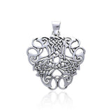 Contemporary Celtic Knotwork Silver Pendant TP3479