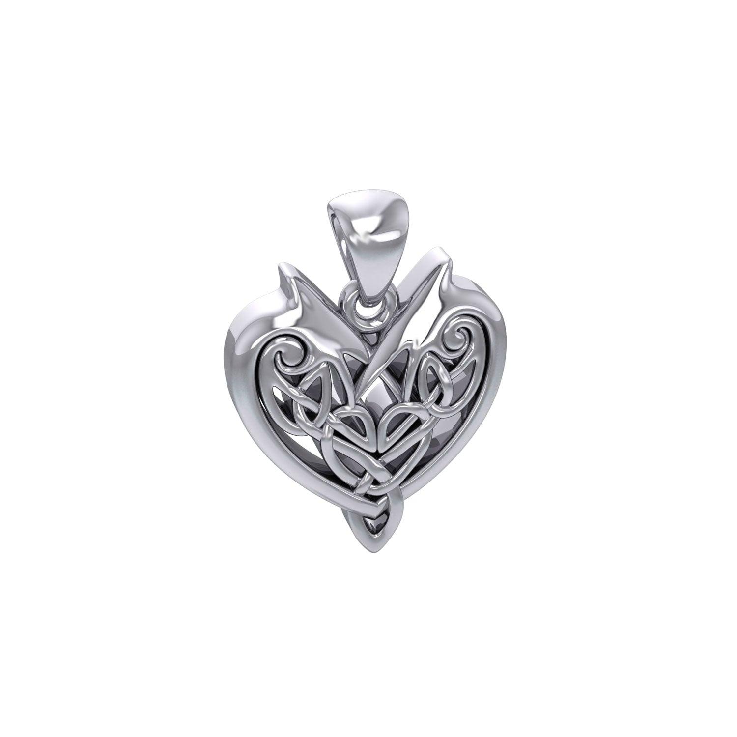 Joyous Celtic Heart Silver Pendant TP3515 - Jewelry