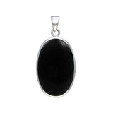 Large Sterling Silver Oval with Inlay Stone Pendant TP3539