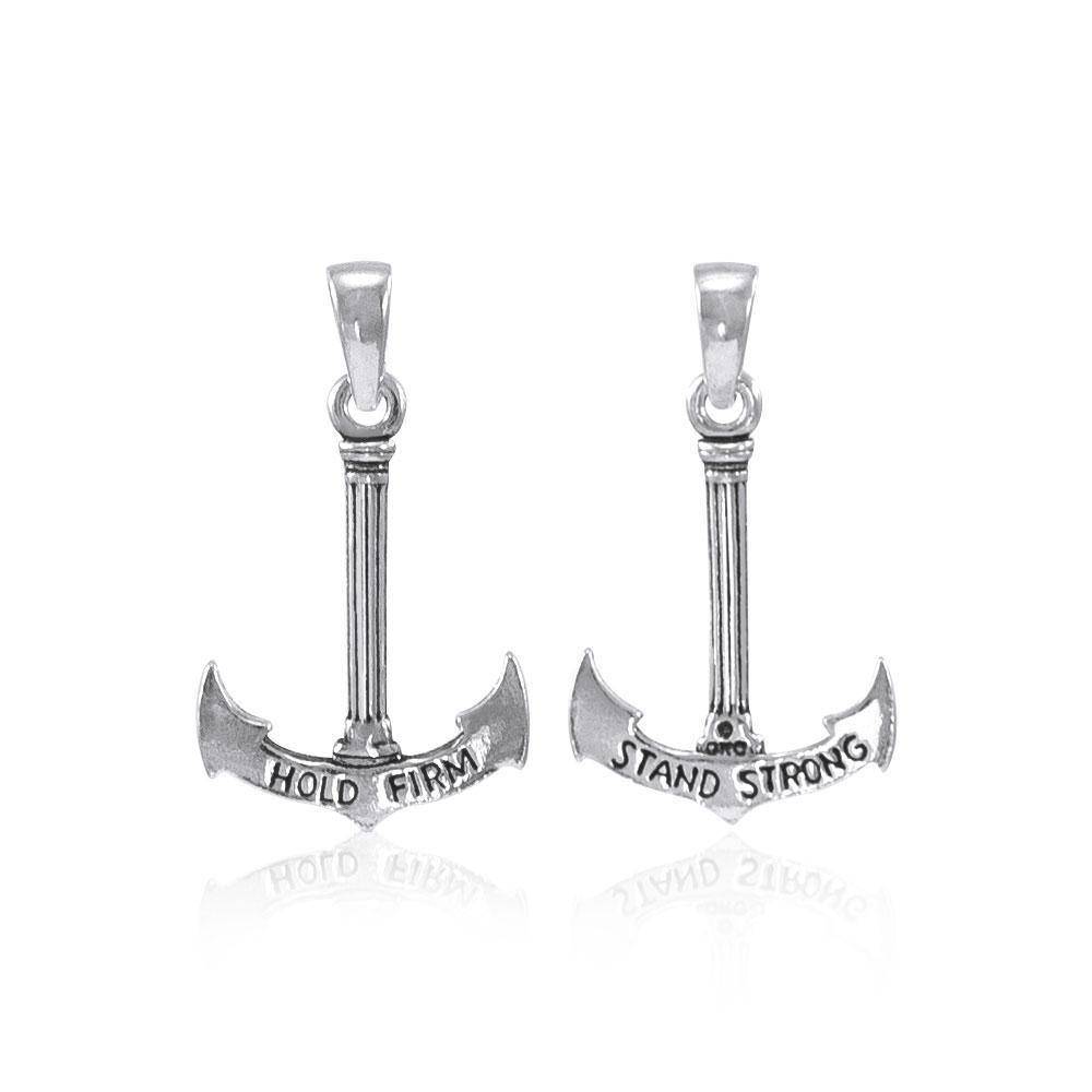 Stand Strong and Hold Firm Anchor Silver Pendant TP3544 - Jewelry