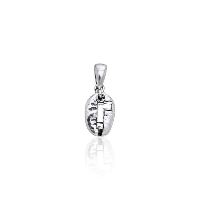 Exclamation Mark Coffee Bean Silver Pendant TP389 - Jewelry