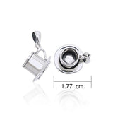 Coffee Cup Set Silver Pendant TP449 - Jewelry