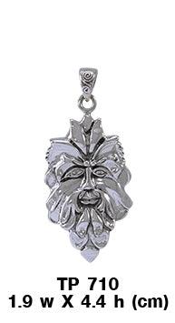 Green Man Silver Pendant TP710 - Jewelry