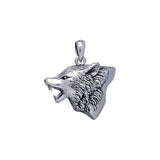 Howling Wolf Silver Pendant TP812 - Jewelry
