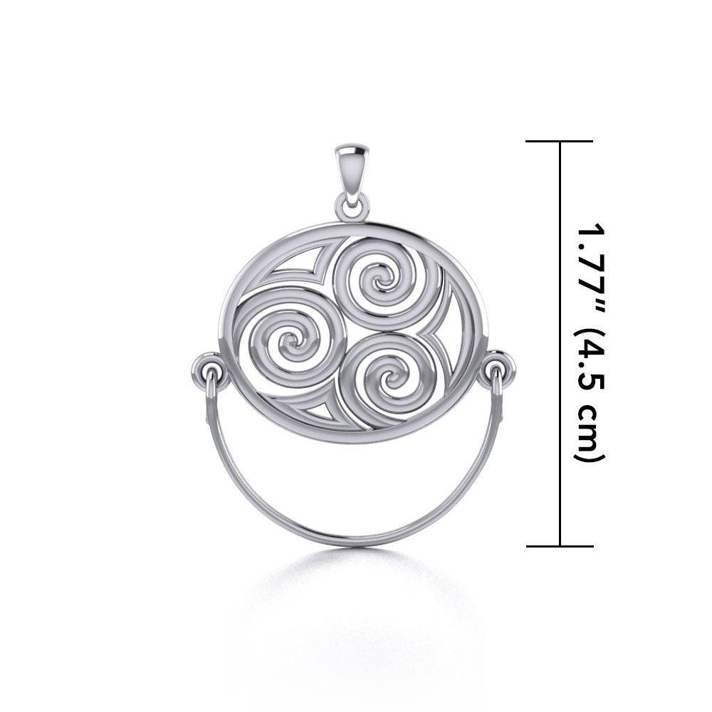 Celtic Triskele Silver Charm Holder Pendant TP921 - Jewelry