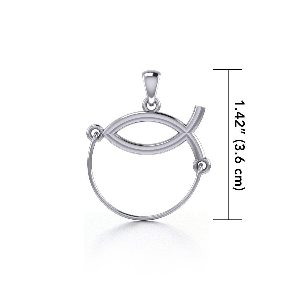 Christian Fish Silver Charm Holder Pendant TP944 - Jewelry