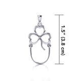 Shamrock Silver Charm Holder Pendant TP947 - Jewelry