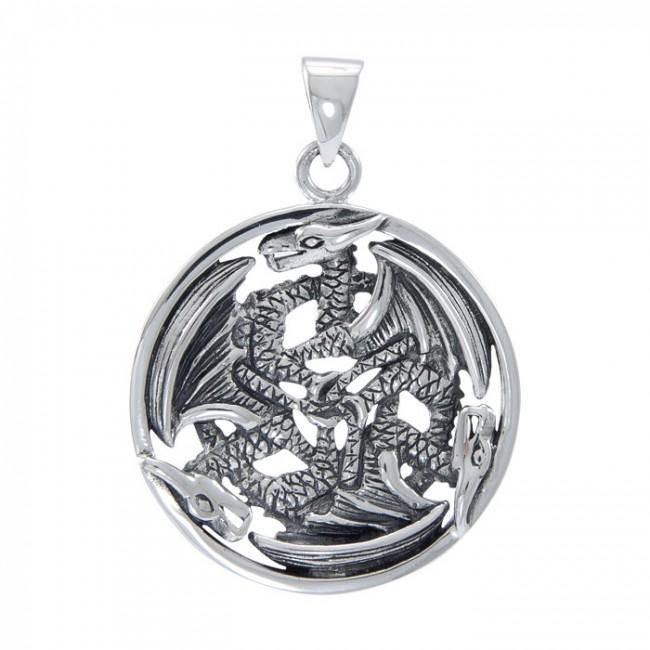 Triple Dragon Amulet Pendant TP965 - Jewelry