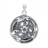 Triple Dragon Amulet Pendant TP965 - Jewelry