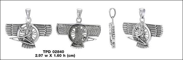 Ashur Assyrian God Silver Pendant TPD2840 - Jewelry