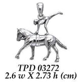 Equestrian Vaulting Silver Pendant TPD3272 - Jewelry