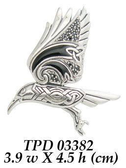 Behind the Mystery of the Mythical Raven ~ Silver Jewelry Pendant TPD3382 - Jewelry