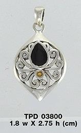 Contemporary Silver Pendant with Teardrop Gemstone TPD3800 - Jewelry