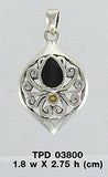 Contemporary Silver Pendant with Teardrop Gemstone TPD3800 - Jewelry