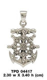 Anchor with Wheel Silver Pendant TPD4417 - Jewelry