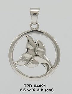 Double Whale Tails ~ Sterling Silver Jewelry Pendant TPD4421 - Jewelry