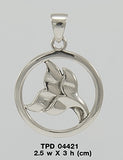 Double Whale Tails ~ Sterling Silver Jewelry Pendant TPD4421