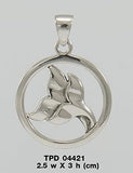 Double Whale Tails ~ Sterling Silver Jewelry Pendant TPD4421 - Jewelry