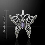 Butterfly Gemstone Marcasite Pendant TPD4770 - Jewelry