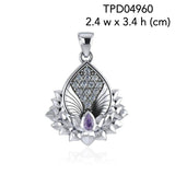Angel Wings and Lotus with Gemstone Pendant TPD4960 - Jewelry