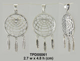 Follow you through your dreams ~ Sterling Silver Jewelry Dreamcatcher Pendant TPD5061 - Jewelry