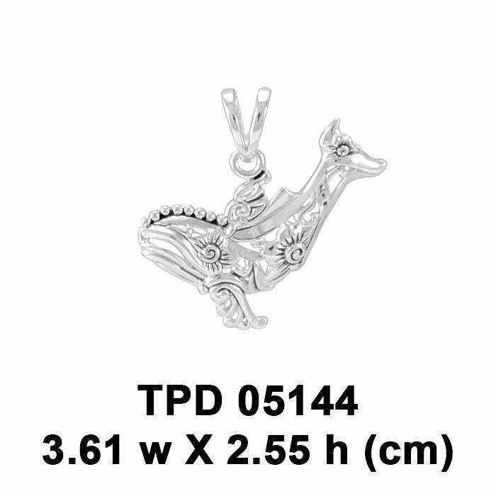 A gift of solitude ~ Sterling Silver Whale Filigree Pendant Jewelry TPD5144 - Jewelry
