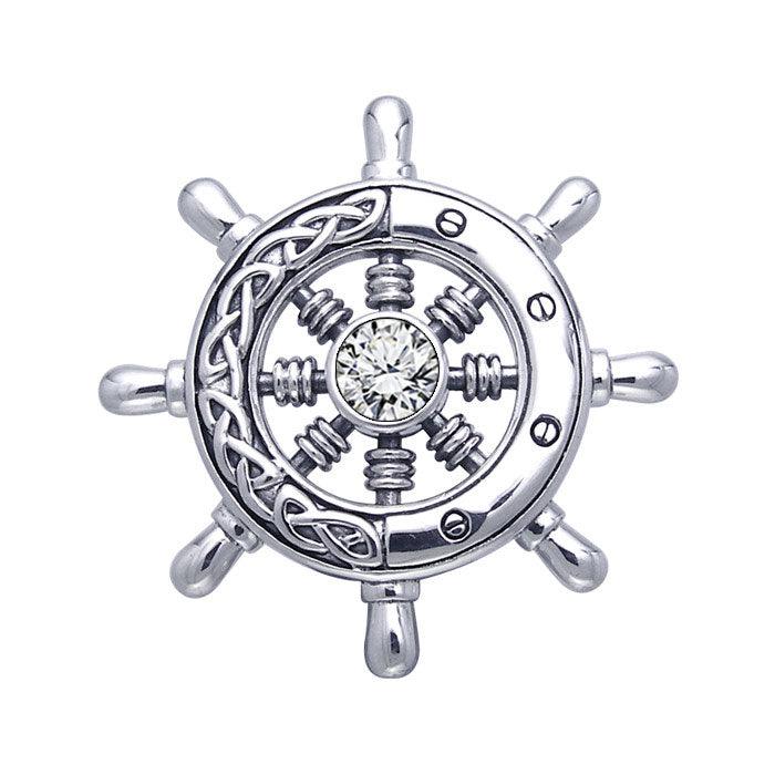 Large Celtic Ship Wheel ~ Sterling Silver Pendant Jewelry TPD069 - Jewelry