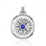 Lift up your head and be guided ~ Celtic Knotwork Compass Rose Sterling Silver Pendant with Gemstone TPD075 - Jewelry