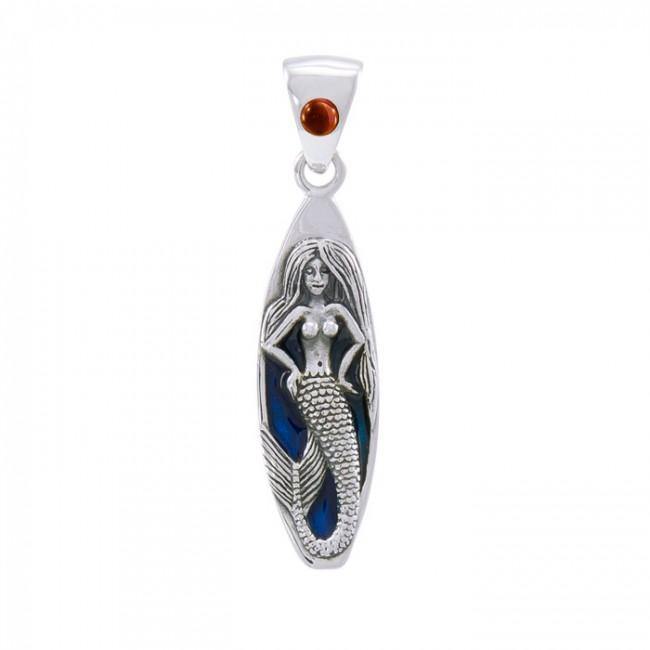 Sea Mistress On Surf Silver Pendant TPD077 - Jewelry