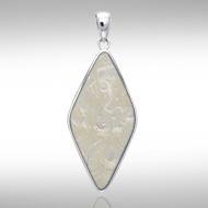 Lozenge Cabochon Silver Pendant TPD1011 - Jewelry