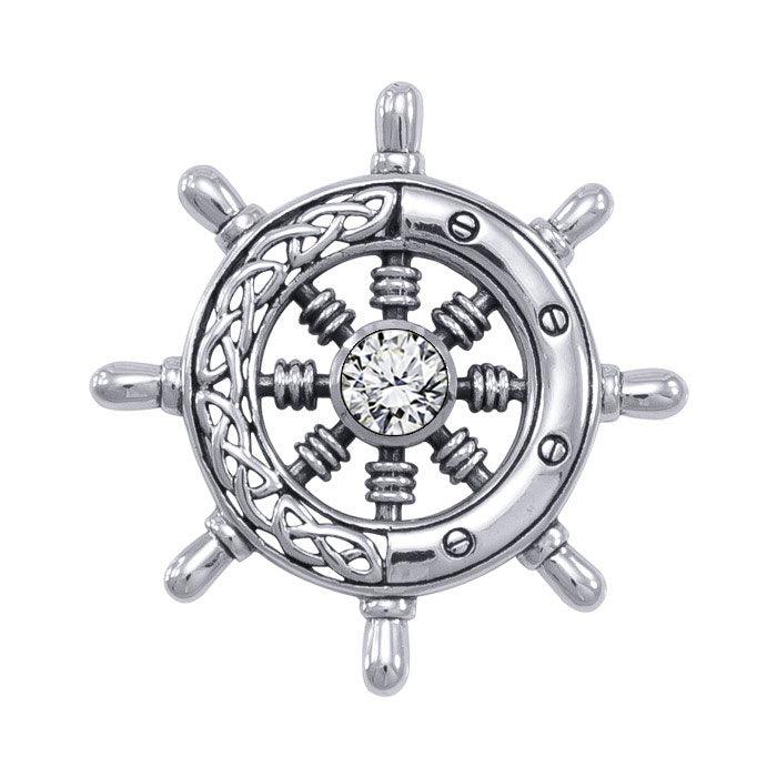 Celtic Knots Ship's Wheel Silver Pendant TPD1028 - Jewelry