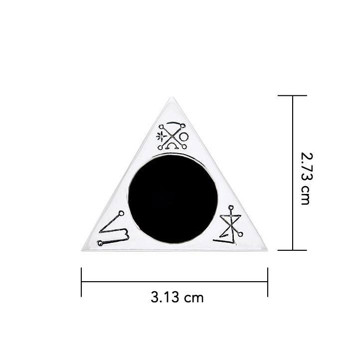 Invoking Triangle Sterling Silver Pendant with Enamel by Oberon Zell TPD1066 - Jewelry
