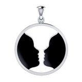 Soulmates Sterling Silver Pendant with Enamel by Oberon Zell TPD1067