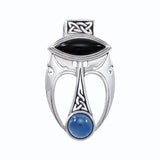 An elegant fusion of art ~ Sterling Silver Celtic Maori Pendant with Gemstone Centerpiece TPD1213