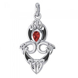 A first-rate lifetime tradition Sterling Silver Triquetra Pendant Jewelry with Gemstones TPD1265