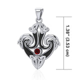Silver Mondern Celtic Triquetra Pendant with Gemstones and Enamel TPD1271 - Jewelry