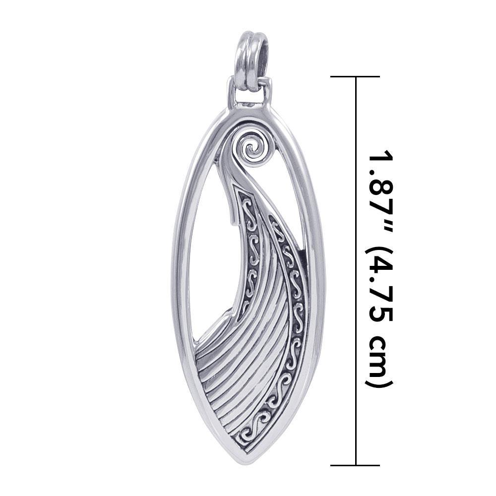 Viking Wave Shield Sterling Silver Pendant TPD1654 - Jewelry