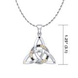 Celtic Knotwork Trinity Silver Pendant and Gemstones TPD1810 - Jewelry