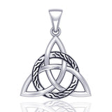 Celtic Trinity Triquetra with Braid Sterling Silver Pendant TPD1813