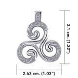 Celtic Triskele Silver Pendant TPD1818 - Jewelry