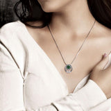 Celtic Knotwork Claddagh Silver Pendant with Gem TPD220 - Jewelry