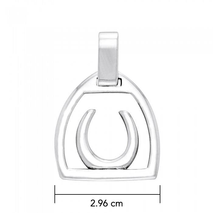 Horseshoe Stirrup Silver Pendant TPD2249 - Jewelry