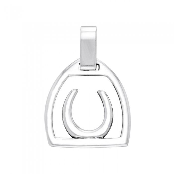 Horseshoe Stirrup Silver Pendant TPD2249 - Jewelry
