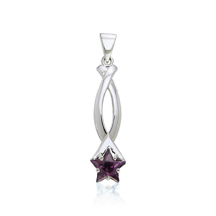 Designer Elegant Oval Cubic Zirconia Star Pendant TPD2283 - Jewelry